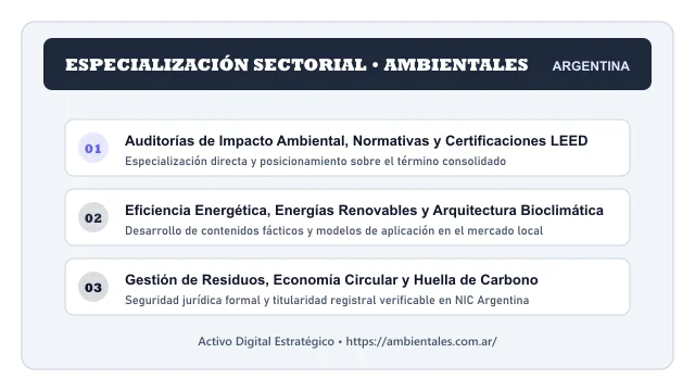 Enfoque temático y aplicaciones de negocio para el activo digital ambientales.com.ar (Ambientales)
